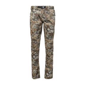 Spika Nomad men's hunting pants in Biarri Camo, front view with integrated buckle belt