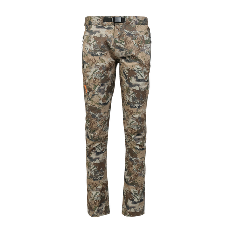Spika Nomad men's hunting pants in Biarri Camo, front view with integrated buckle belt