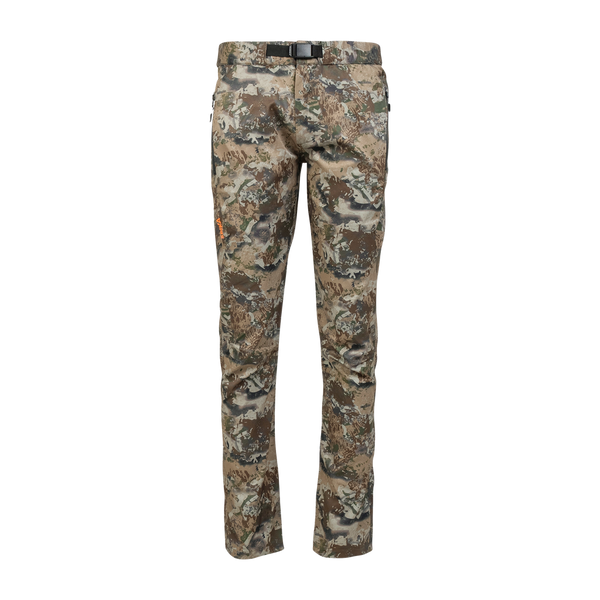 Spika Nomad men's hunting pants in Biarri Camo, front view with integrated buckle belt