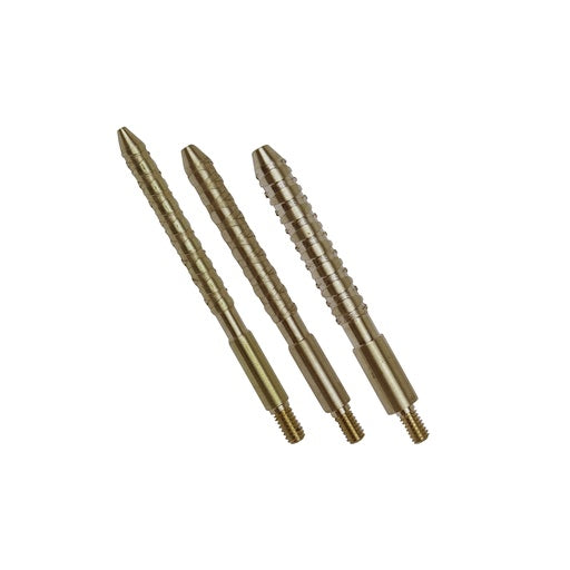 Spika brass cleaning jags, set of three sizes with threaded ends for cleaning rods