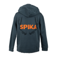 Spika Red Stag men's hoodie in Washed Pine, back view with orange Spika logo and antler print
