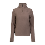 Spika Highland women's quarter-zip fleece jumper in Latte Brown, front view