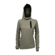 Spika Bandit women's hoodie in Moss Green with face mask hood and black zip chest pocket, front view