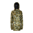 Spika Valley women's hunting jacket in Biarri Camo, front view with hood up
