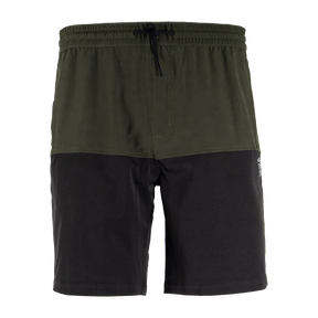 Spika Mako men's shorts in Olive/Black, front view with drawcord waist and two-tone panels