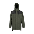 Spika Highpoint men's zip-through hooded jacket in Olive, front view with black shoulder yoke