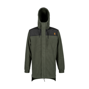 Spika Highpoint men's zip-through hooded jacket in Olive, front view with black shoulder yoke