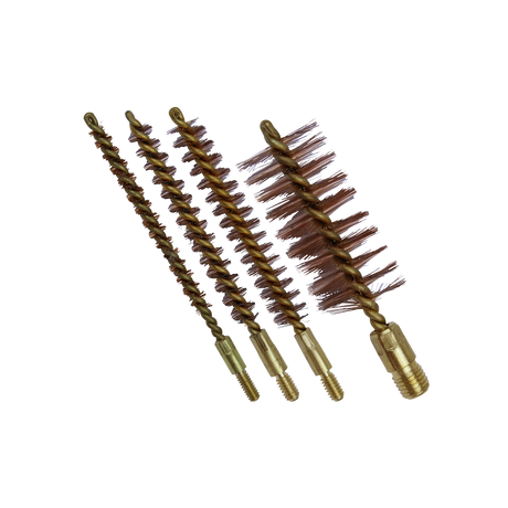 Spika bristle brushes, set of four bronze bore cleaning brushes in different calibre sizes