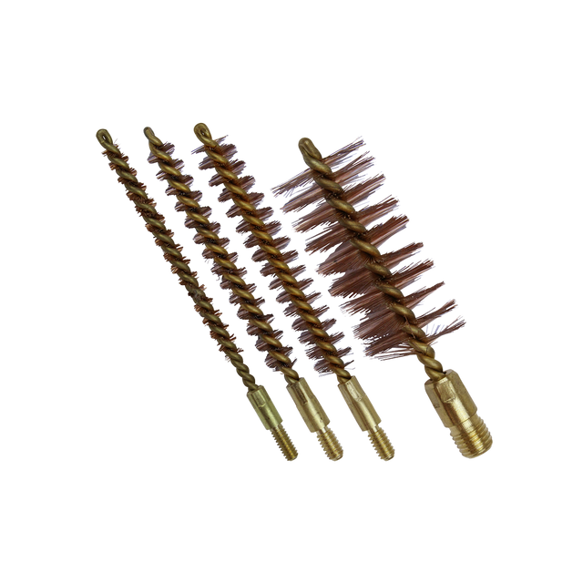 Spika bristle brushes, set of four bronze bore cleaning brushes in different calibre sizes