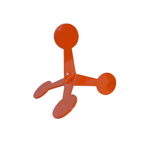 Spika heavyweight flip target in orange steel, four-paddle tumbling target for plinking