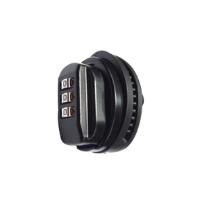 Spika combination trigger lock in black with three-digit number dial, angled front view