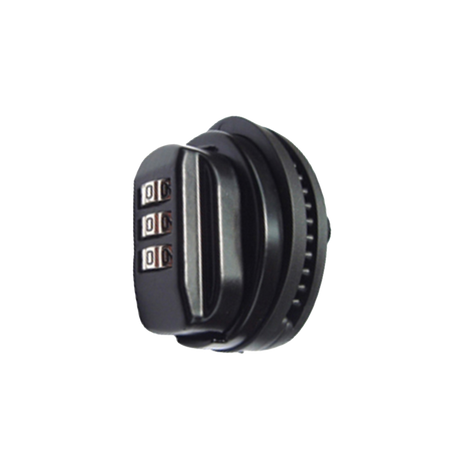 Spika combination trigger lock in black with three-digit number dial, angled front view