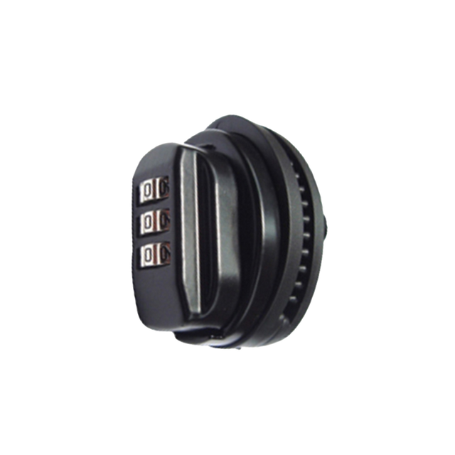 Spika combination trigger lock in black with three-digit number dial, angled front view
