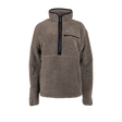 Spika Sherpa women's half-zip fleece pullover in Grey, front view with zip chest pocket