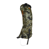 Spika Ranger adult hunting gaiter in Biarri Camo shown on its own with buckle strap and stirrup