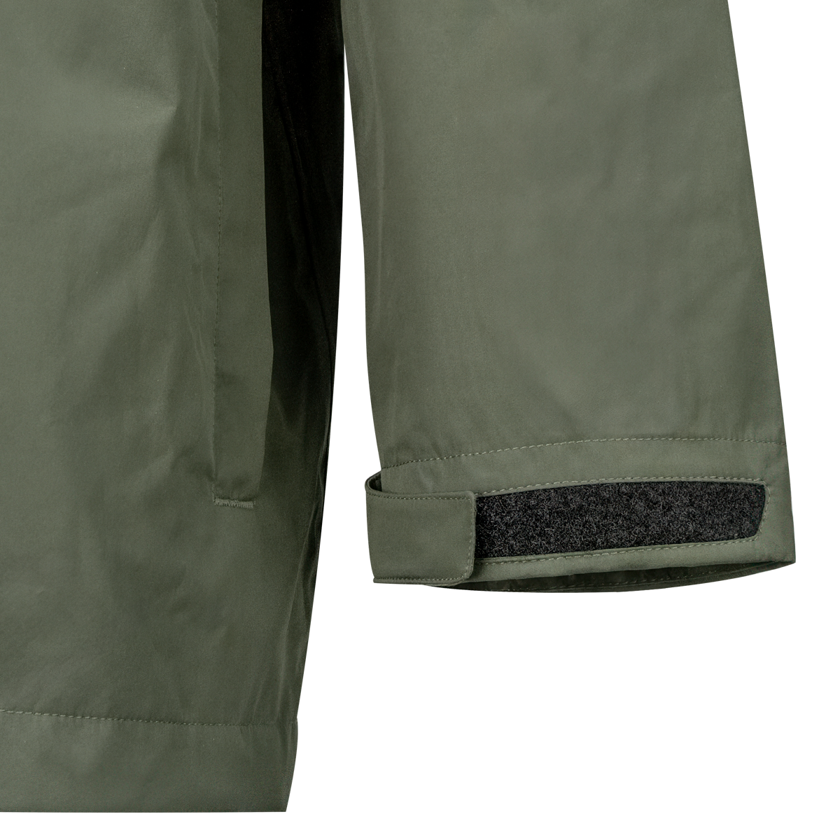 Spika Scout men's jacket in Olive, close-up of the hook-and-loop adjustable cuff