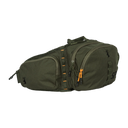 Spika Drover II Waist Pack in Olive Summit, front view of the twin zip pockets with orange zip pulls
