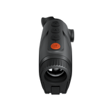 ThermTec Cyclone 625 thermal monocular, top view of buttons and orange power key above the lens