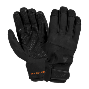 Spika Arctic men's gloves in black, pair showing hexagon grip palm and back of hand