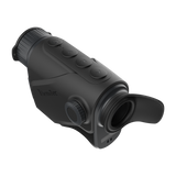 ThermTec Cyclone 315 thermal monocular, elevated rear view of buttons, eyecup and focus dial
