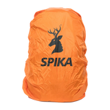 Spika Drover II Pro Pack 25L with orange rain cover fitted, printed with the Spika stag logo