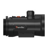 ThermTec Hunt Pro 650L thermal clip-on, opposite side profile with ThermTec logo and rail mount