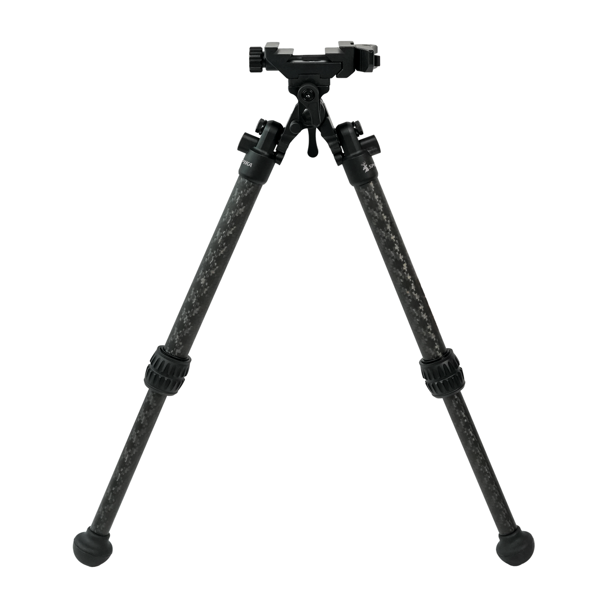 Spika Velocity Carbon Bipod 3-12in with legs fully extended, front view