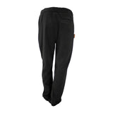 Spika GO men's tracksuit pants in Black, back view with rear zip pocket and leather tab