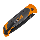 Spika Challenger lock back folding knife closed, clip side of the handle with black pocket clip