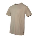Spika No Boundaries men's T-shirt in Grey, angled side view with Spika chest logo and hem tab