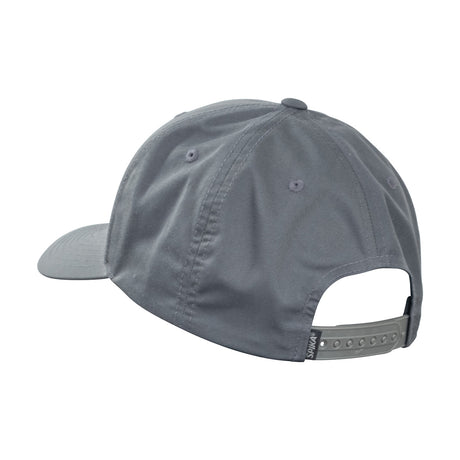 Spika GO Advance recycled Flexfit cap in Charcoal, rear view with adjustable strap closure