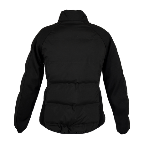 Spika GO Chase X women's jacket in black, back view with quilted lower panel and stand collar