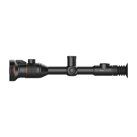 ThermTec Ares 360 2.0 thermal tube scope in black, right side profile with turrets and eyepiece