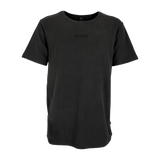 Spika Title men's burnout fleece T-shirt in Slate, front view with tonal Spika chest logo