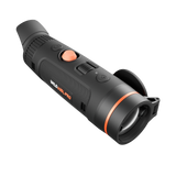 ThermTec Wild 635L Pro thermal monocular, front three-quarter view with lens cap open and model badge