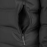 Spika Terra men's puffer jacket in Black, close-up of the fleece-lined zip hand pocket
