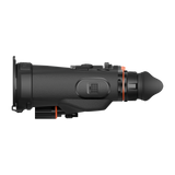 ThermTec Ventus 335L multi-spectrum binoculars, right side profile with eyecup and side button