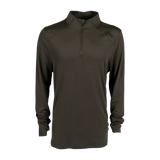 Spika Enduro men's Olive Summit athletic top, front view of the quarter-zip collar and long sleeves