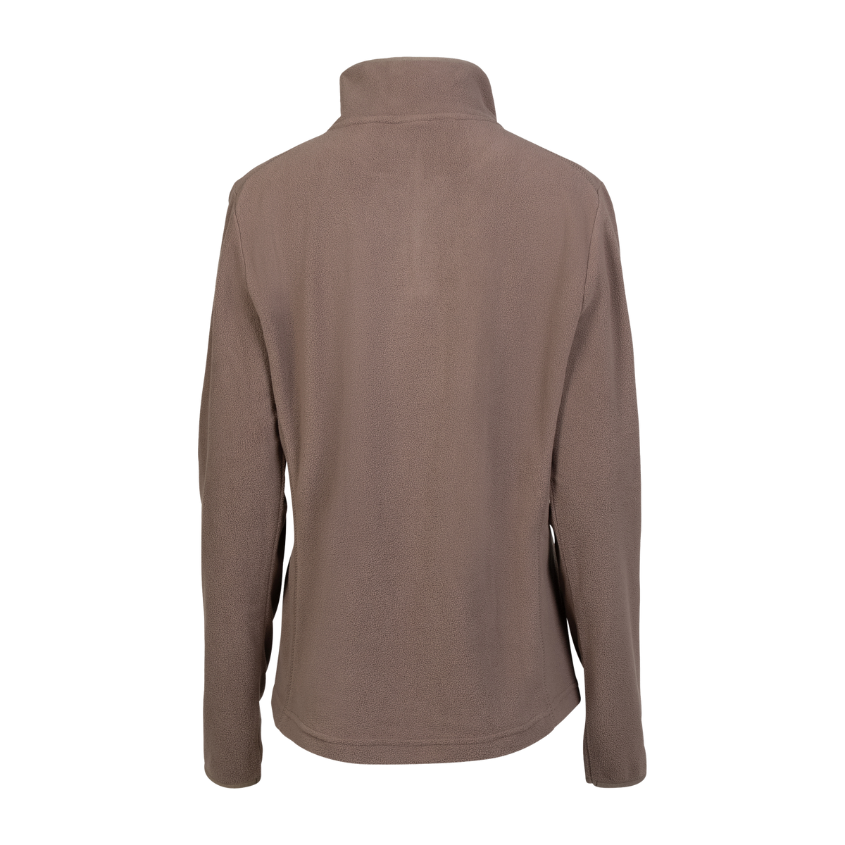 Spika Highland women's quarter-zip fleece jumper in Latte Brown, back view