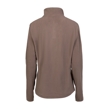 Spika Highland women's quarter-zip fleece jumper in Latte Brown, back view