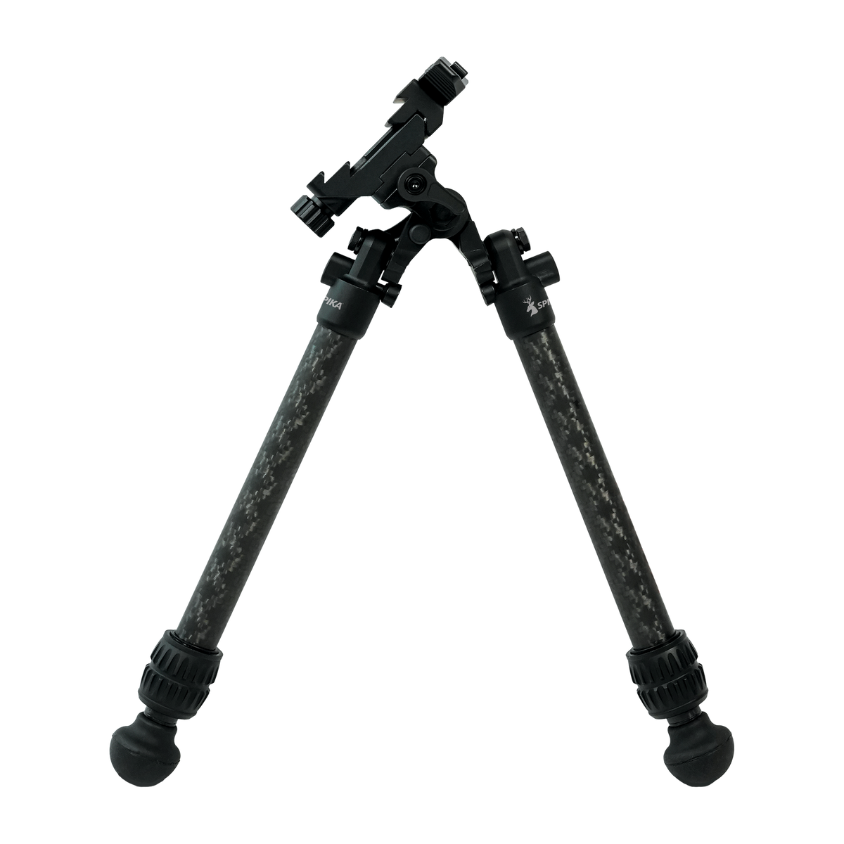 Spika Velocity Carbon Bipod 3-12in tilted on its pan and tilt head