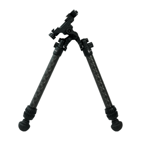 Spika Velocity Carbon Bipod 3-12in tilted on its pan and tilt head