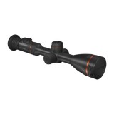 ThermTec Oryx 650L thermal tube scope in black with orange rings, three-quarter view with lens cap on