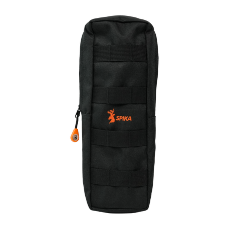 Black Spika MOLLE-style carry pouch with orange Spika logo, included with the Velocity Carbon Bipod 5-18in