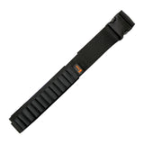 Spika rifle ammo belt in black, row of elastic cartridge loops and Spika logo tab