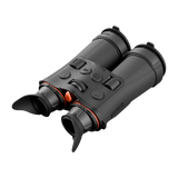 ThermTec Ventus 335L multi-spectrum binoculars, rear three-quarter view of eyecups and top controls from the right