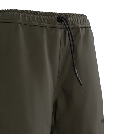 Spika Reign women's pants in Olive Summit, close-up of the elastic waist and black drawcord
