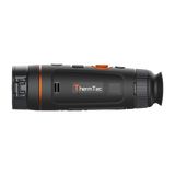 ThermTec Wild 325 thermal monocular, side profile showing the ThermTec logo and lens end