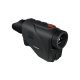 ThermTec Cyclone 625 thermal monocular, front three-quarter view of lens and orange power button