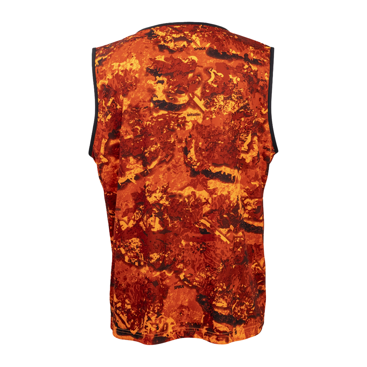 Spika Ranger adult hunting vest in Biarri Blaze orange camo, back view